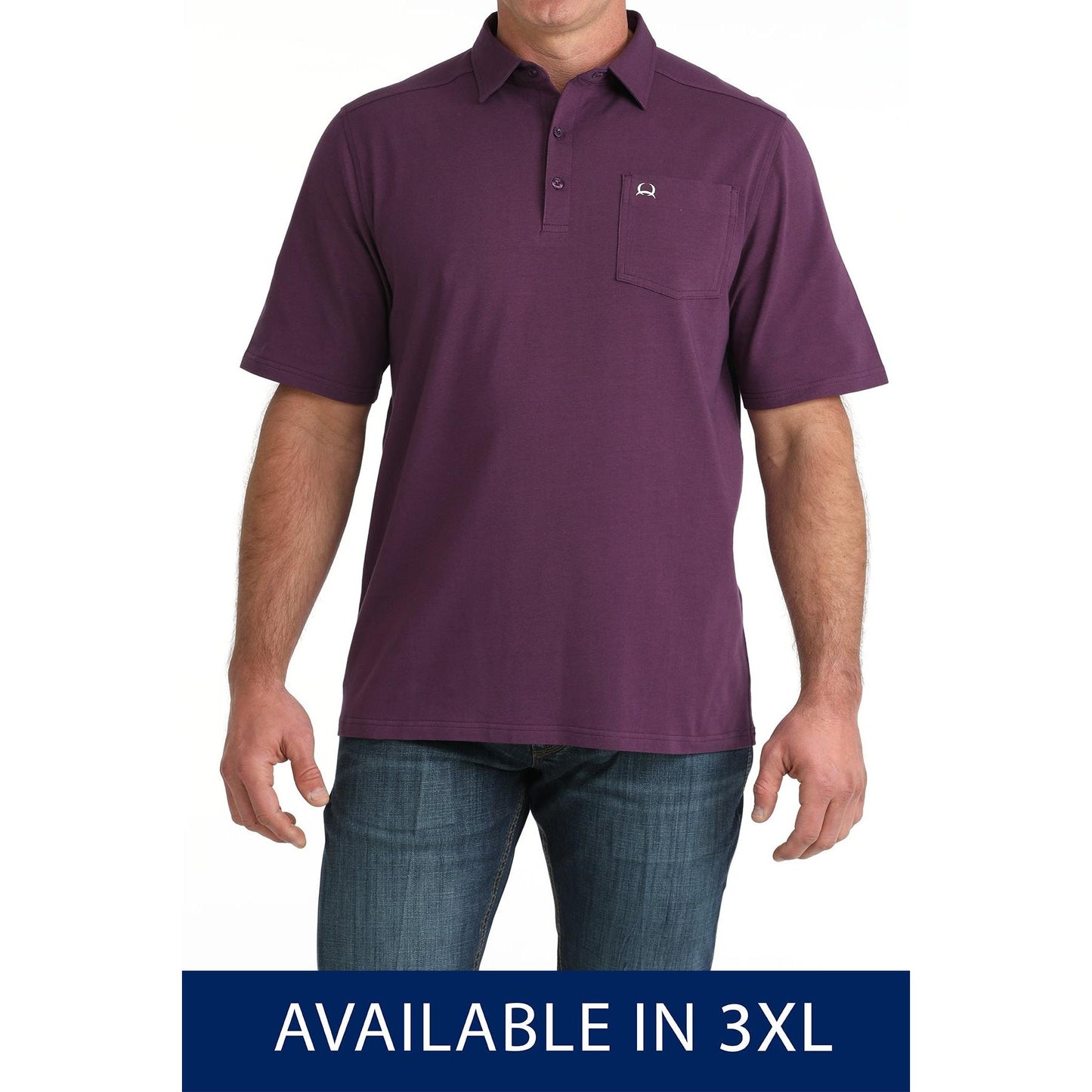 Cinch Men's Short Sleeve Arenaflex Polo- Purple