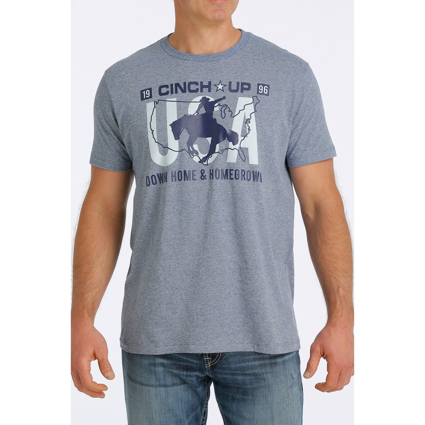 Cinch Men's Short Sleeve Tee - Heather Blue