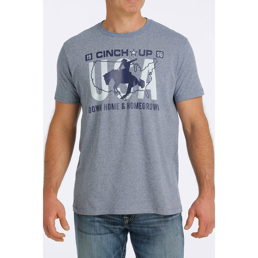 Cinch Men's Short Sleeve Tee - Heather Blue