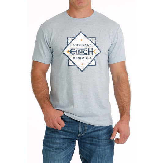 Cinch Men's Short Sleeve Tee - Light Blue