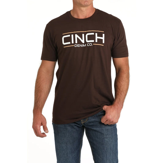 Cinch Men's Short Sleeve Tee Shirt- Brown