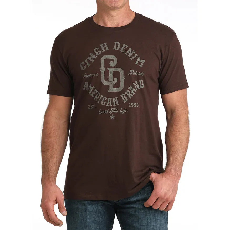 Cinch Men's Short Sleeve Graphic Tee Shirt - Brown