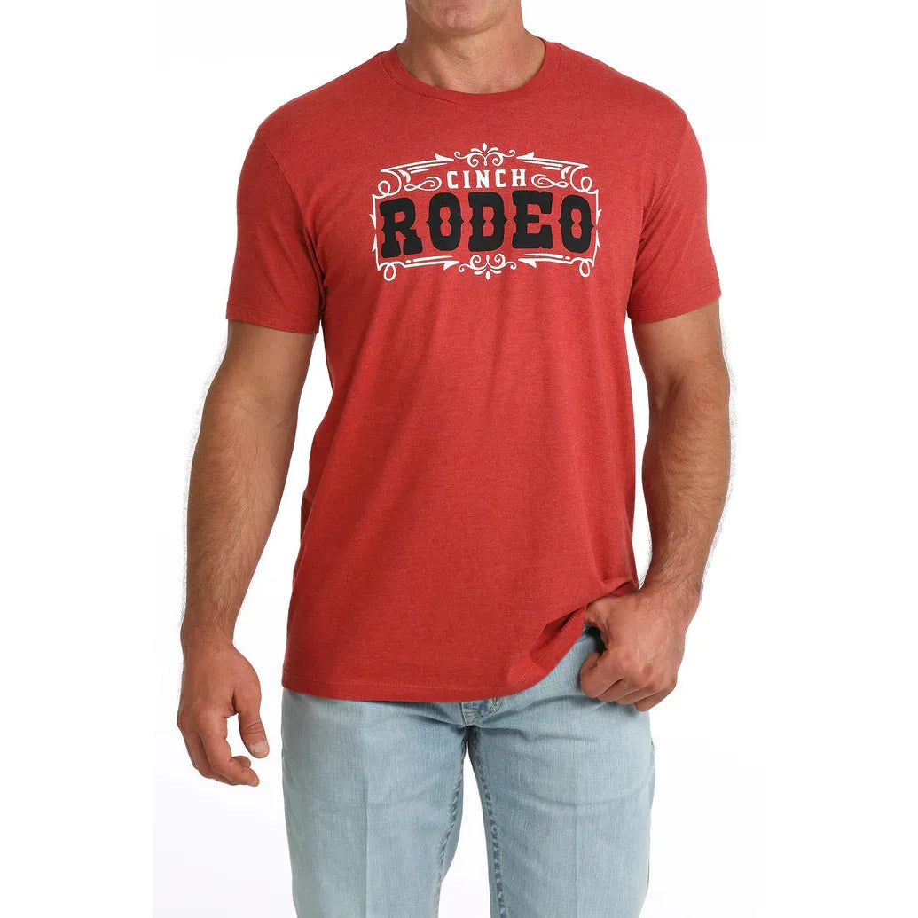 Cinch Men's Short Sleeve Graphic Tee Shirt- Red