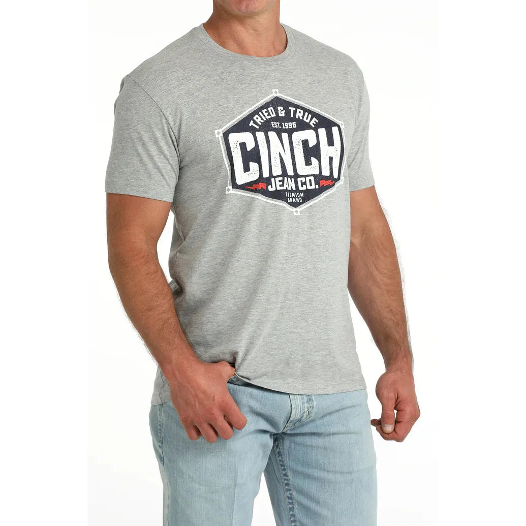 Cinch Men's Short Sleeve Graphic Tee Shirt- Grey