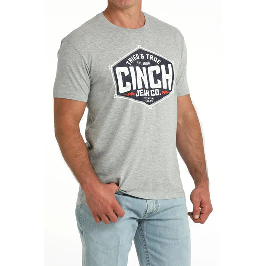 Cinch Men's Short Sleeve Graphic Tee Shirt- Grey