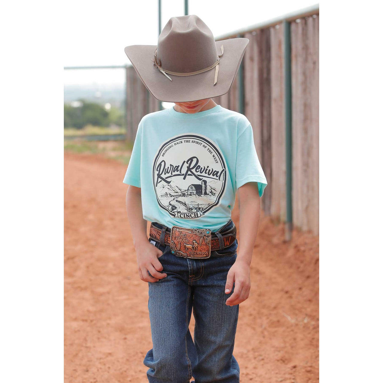 Cinch Boy's Short Sleeve Tee - Light Blue