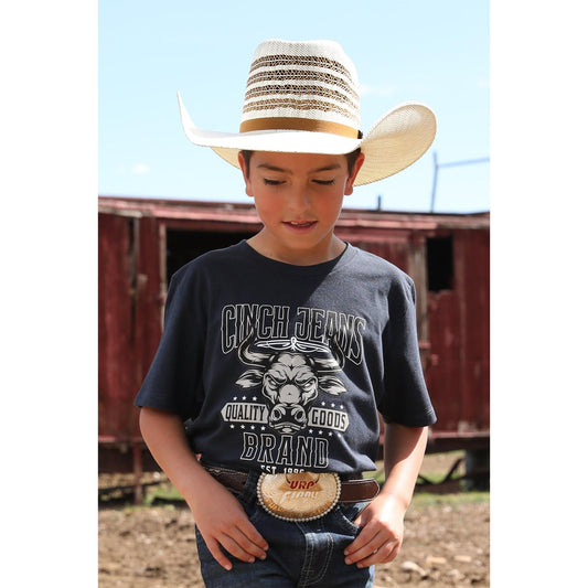 Cinch Boy's Short Sleeve Tee Shirt- Navy