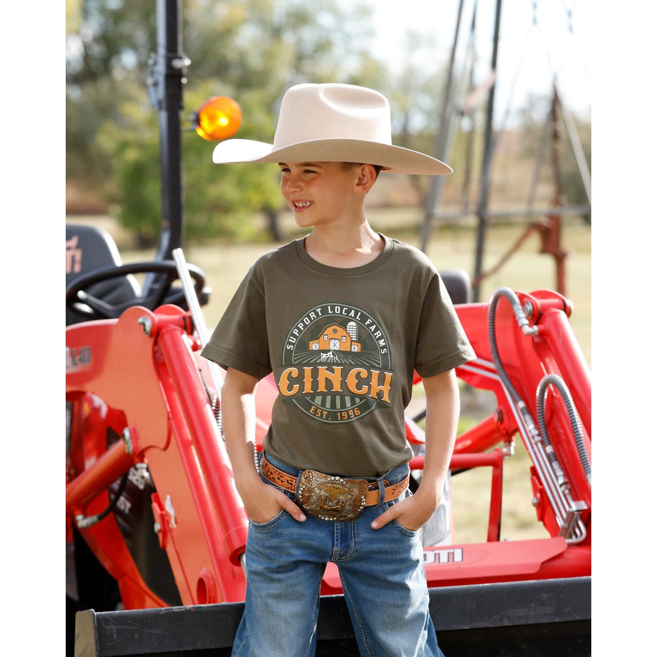 Cinch Boys' Short Sleeve Fine Jersey Tee - Green