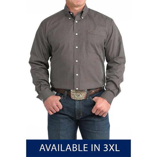 Cinch Men's Long Sleeve Print Shirt - Navy