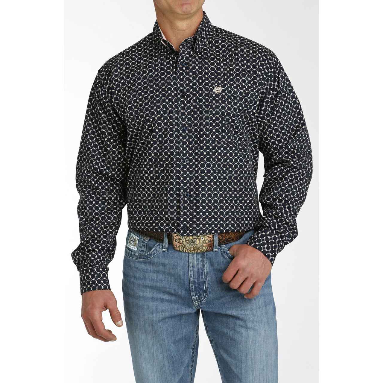 Cinch Men's Long Sleeve Shirt - Navy