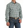 Cinch Men's Long Sleeve Plaid Button Down Western Shirt-Green