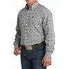 Cinch Classic Fit Long Sleeve Men's Cotton Patterned Shirt -Brown