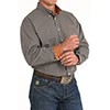 Cinch Classic Fit Long Sleeve Men's Cotton Patterned Shirt -Brown