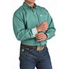 Cinch Classic Fit Long Sleeve Men's Cotton Plaid Shirt -Green