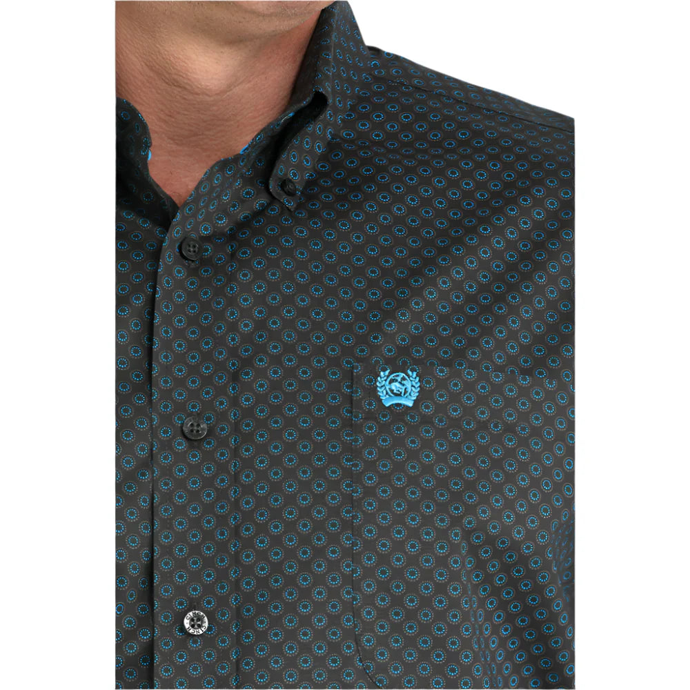 Cinch Men's Long Sleeve Button Down Western Print Shirt - Charcoal
