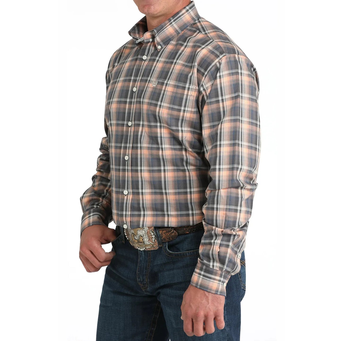 Cinch Men's Long Sleeve Western Plaid Print Shirt - Multi Colour