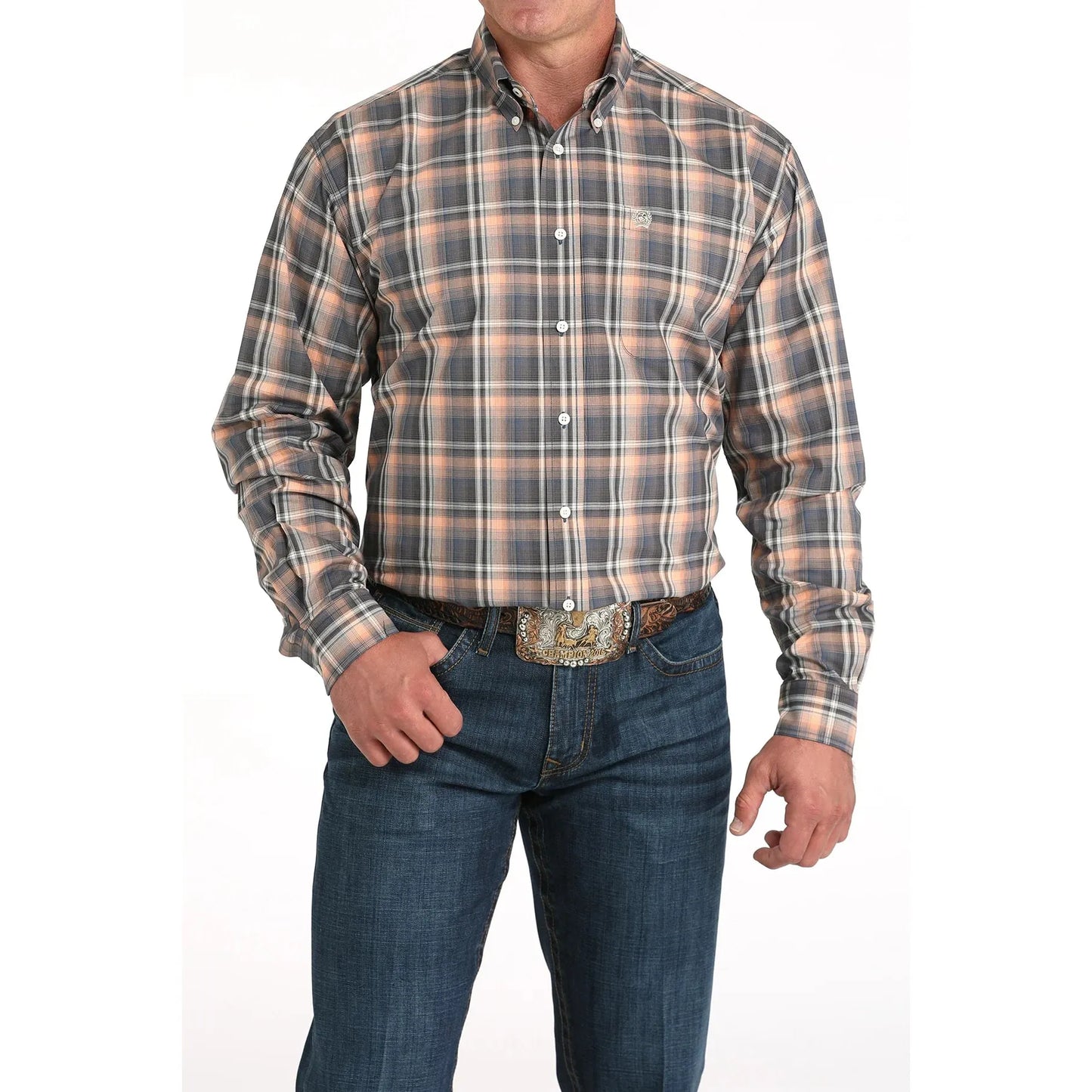 Cinch Men's Long Sleeve Western Plaid Print Shirt - Multi Colour