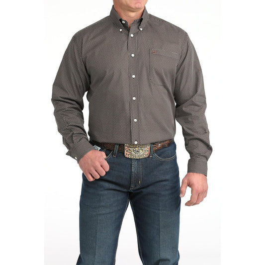 Cinch Men's Long Sleeve Print Shirt - Navy