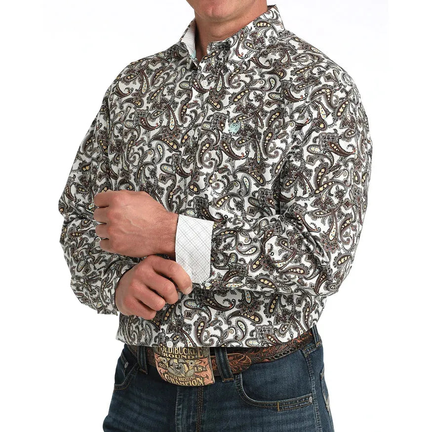 Cinch Men's Long Sleeve Western Shirt - White