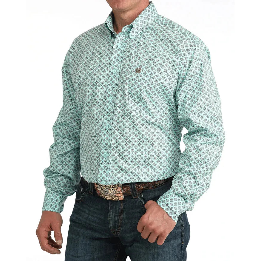 Cinch Men's Long Sleeve Western Shirt - Blue