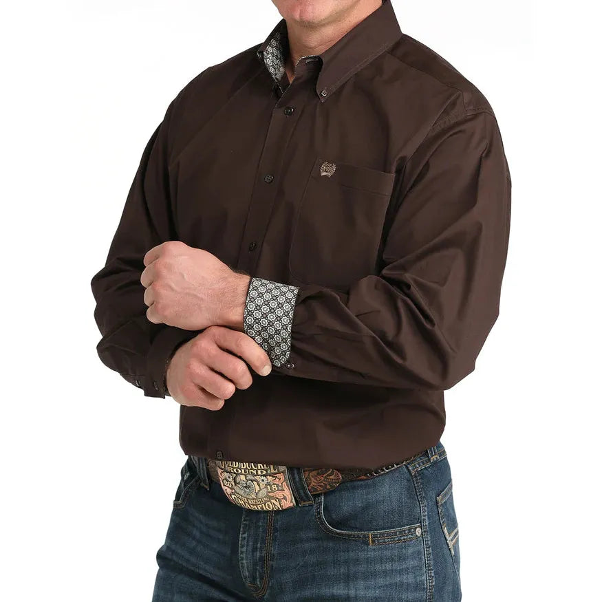 Cinch Men's Long Sleeve Western Shirt - Brown