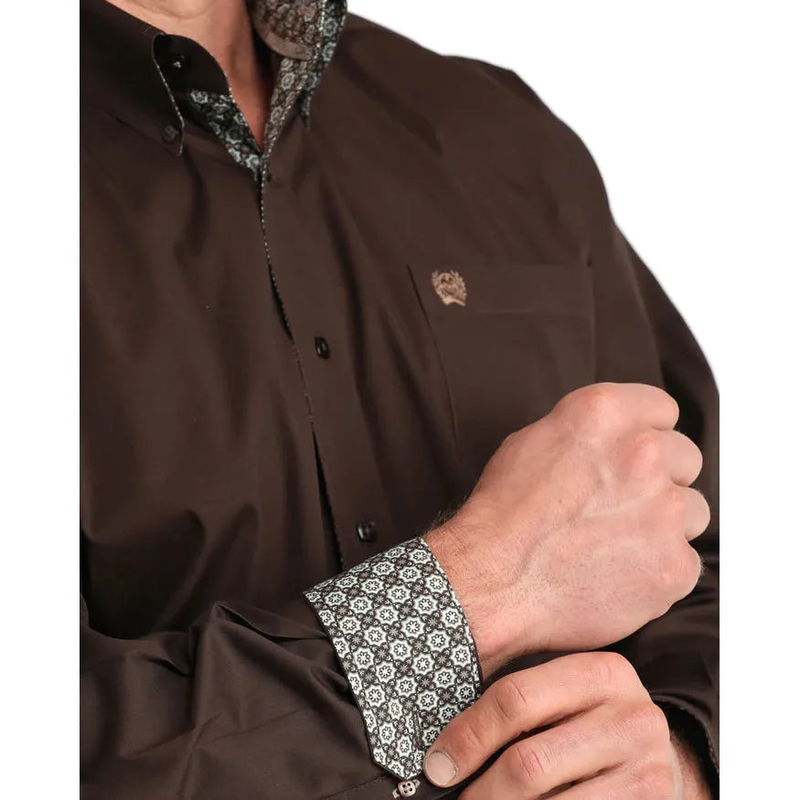 Cinch Men's Long Sleeve Western Shirt - Brown