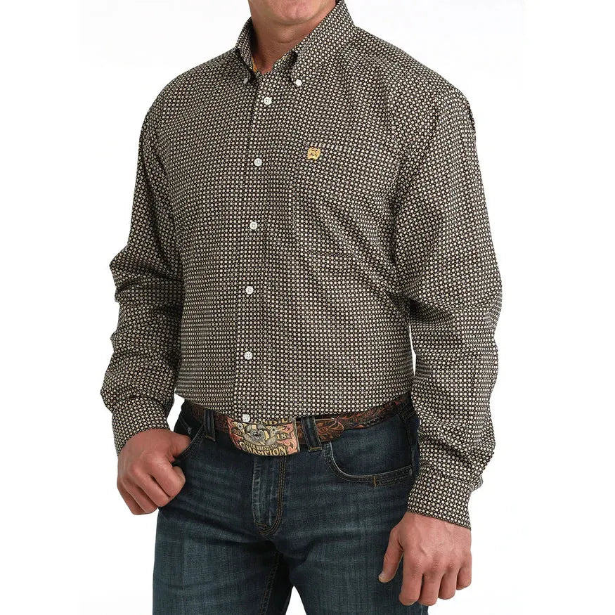 Cinch Men's Long Sleeve Western Shirt - Brown