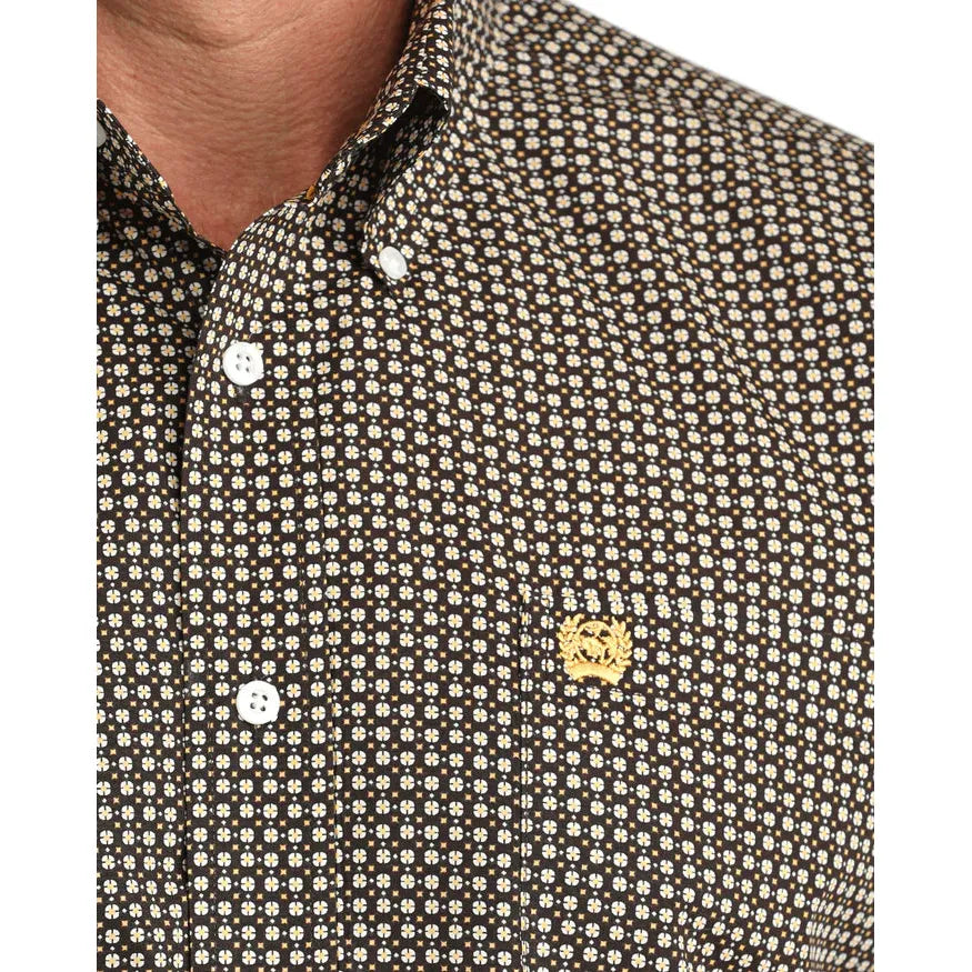 Cinch Men's Long Sleeve Western Shirt - Brown