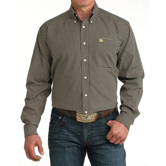 Cinch Men's Long Sleeve Western Shirt - Brown