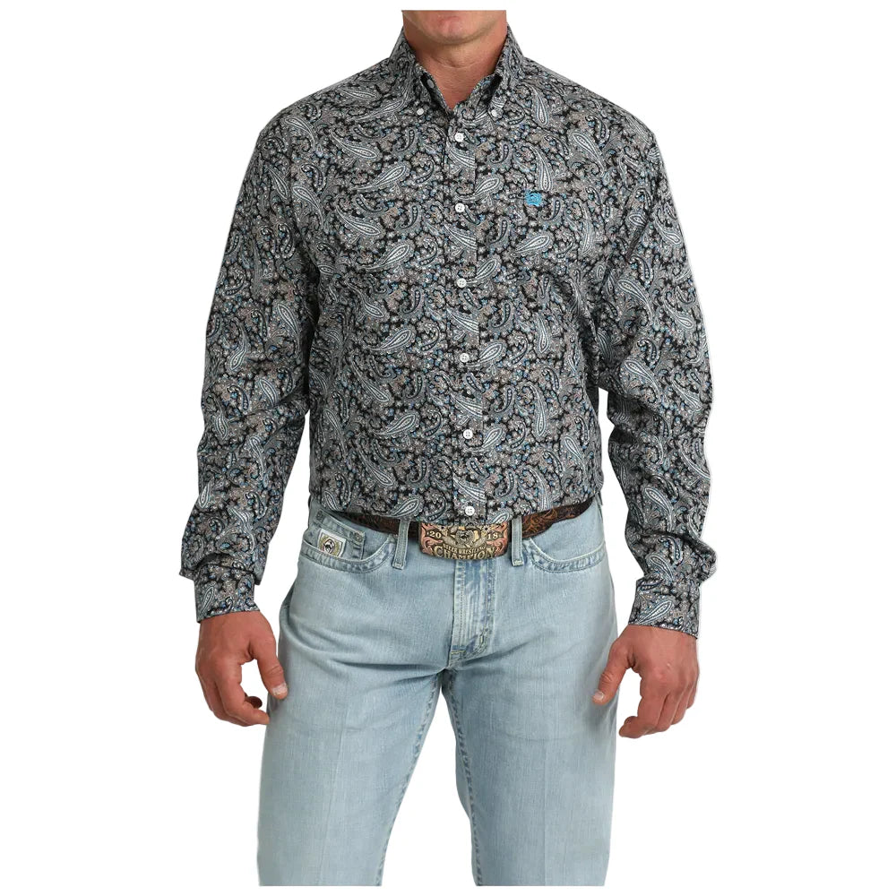 Cinch Men's Long Sleeve Print Shirt- Multi