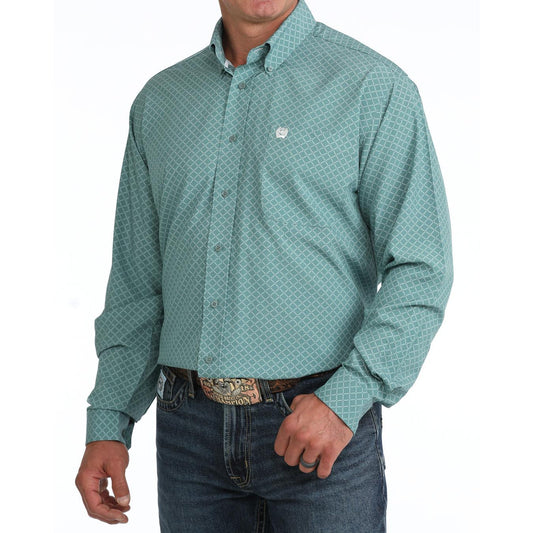Cinch Men's Long Sleeve Print Arenaflex Shirt - Blue