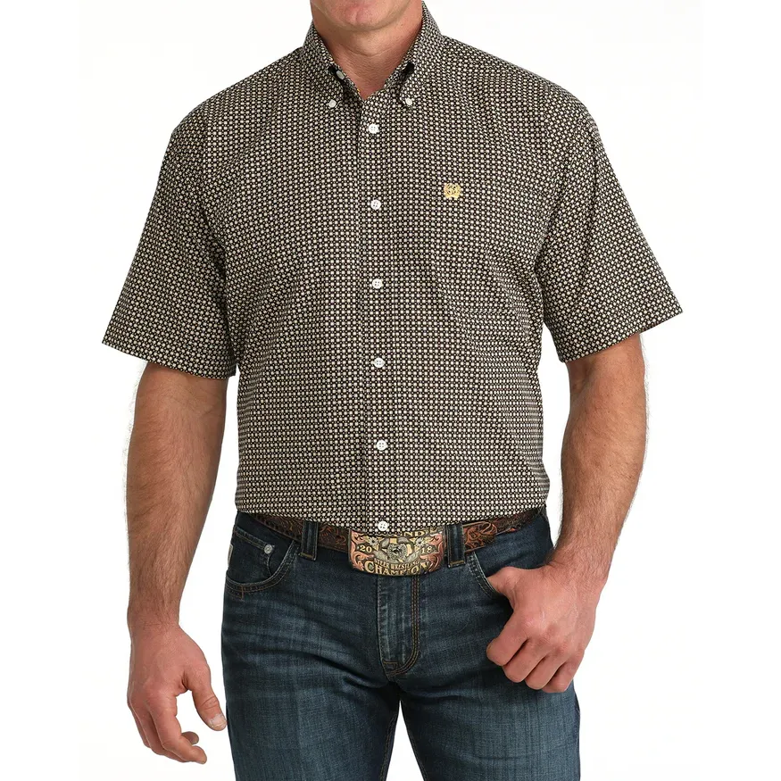 Cinch Men's Short Sleeve Western Shirt - Brown