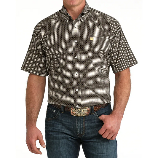 Cinch Men's Short Sleeve Western Shirt - Brown