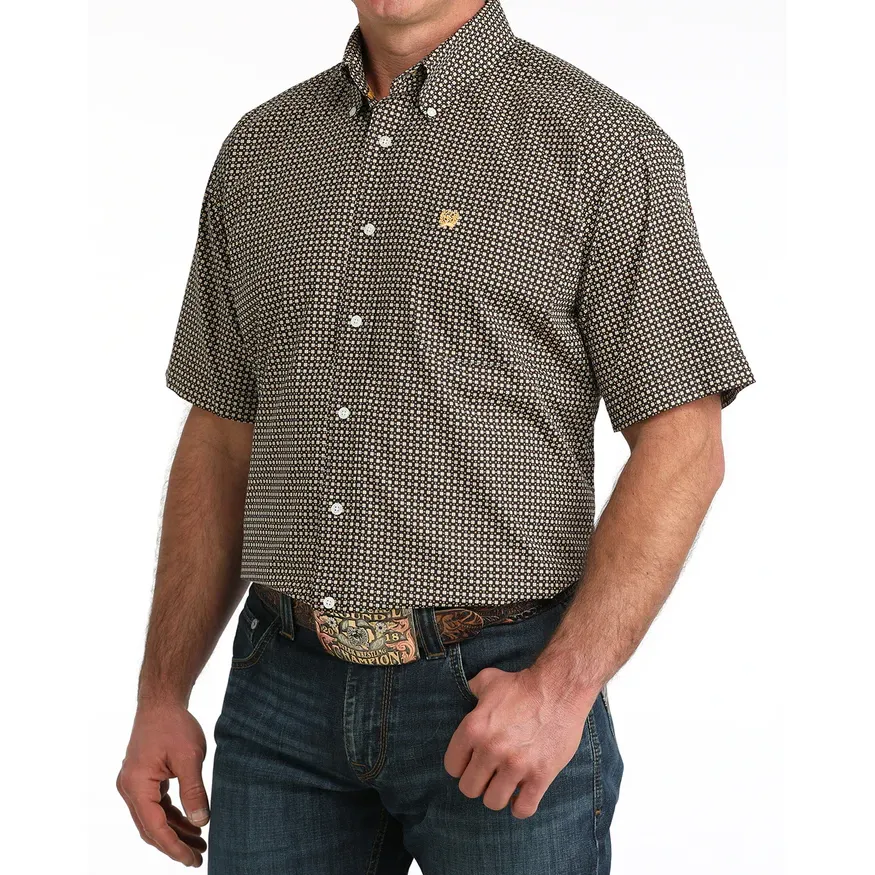 Cinch Men's Short Sleeve Western Shirt - Brown