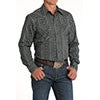 Cinch Classic Fit Long Sleeve Men's Cotton Print Shirt - Black