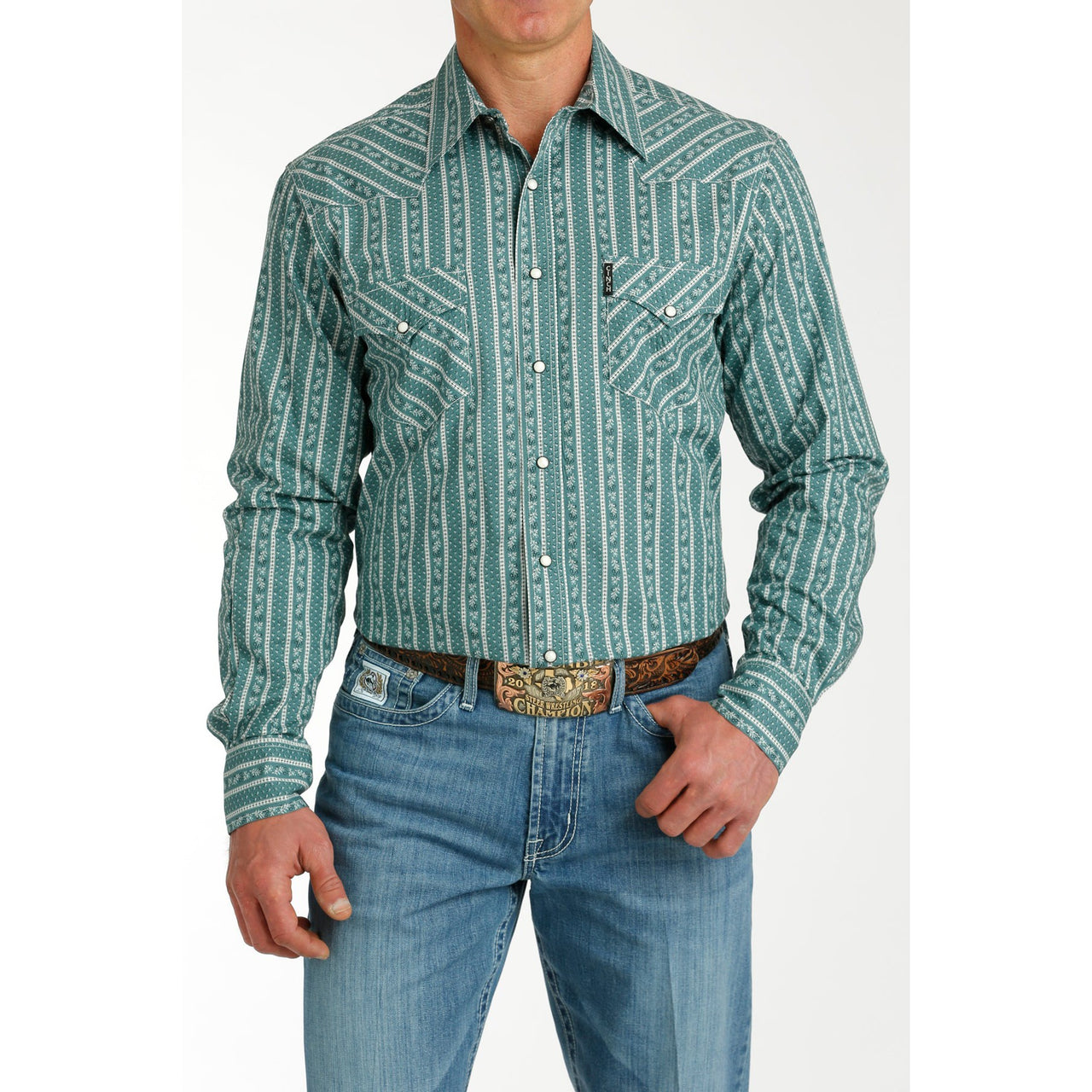 Cinch Men's Long Sleeve Modern Shirt - Green