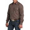 Cinch Classic Fit Long Sleeve Men's Cotton Patterned Shirt -Brown