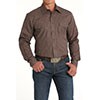 Cinch Classic Fit Long Sleeve Men's Cotton Patterned Shirt -Brown