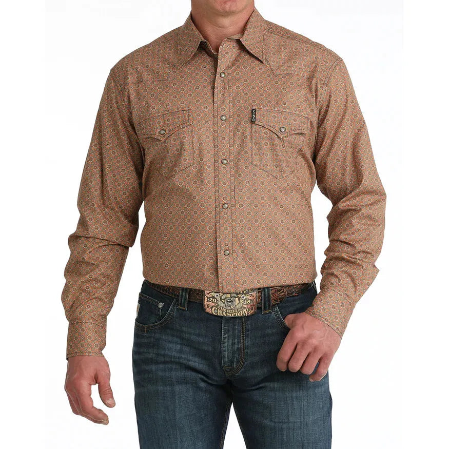 Cinch Men's Long Sleeve Western Shirt - Orange