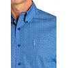 Cinch Men's Long Sleeve Geo Print Shirt - Royal Blue