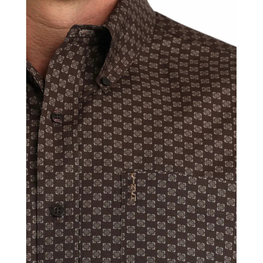 Cinch Men's Long Sleeve Western Shirt - Brown