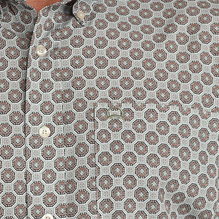 Cinch Men's Short Sleeve Arenaflex Print Shirt- Grey