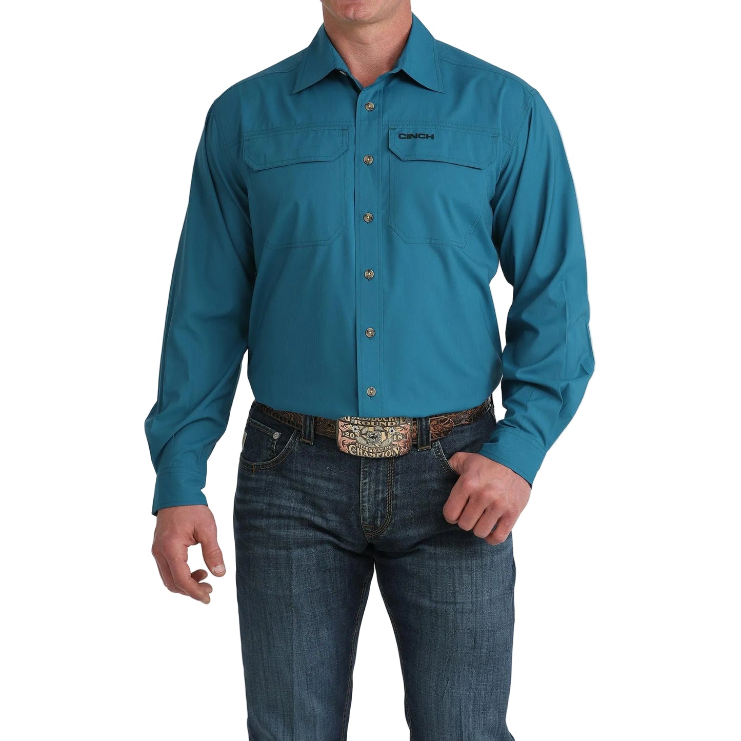 Cinch Men's Long Sleeve Arenaflex Shirt - Teal