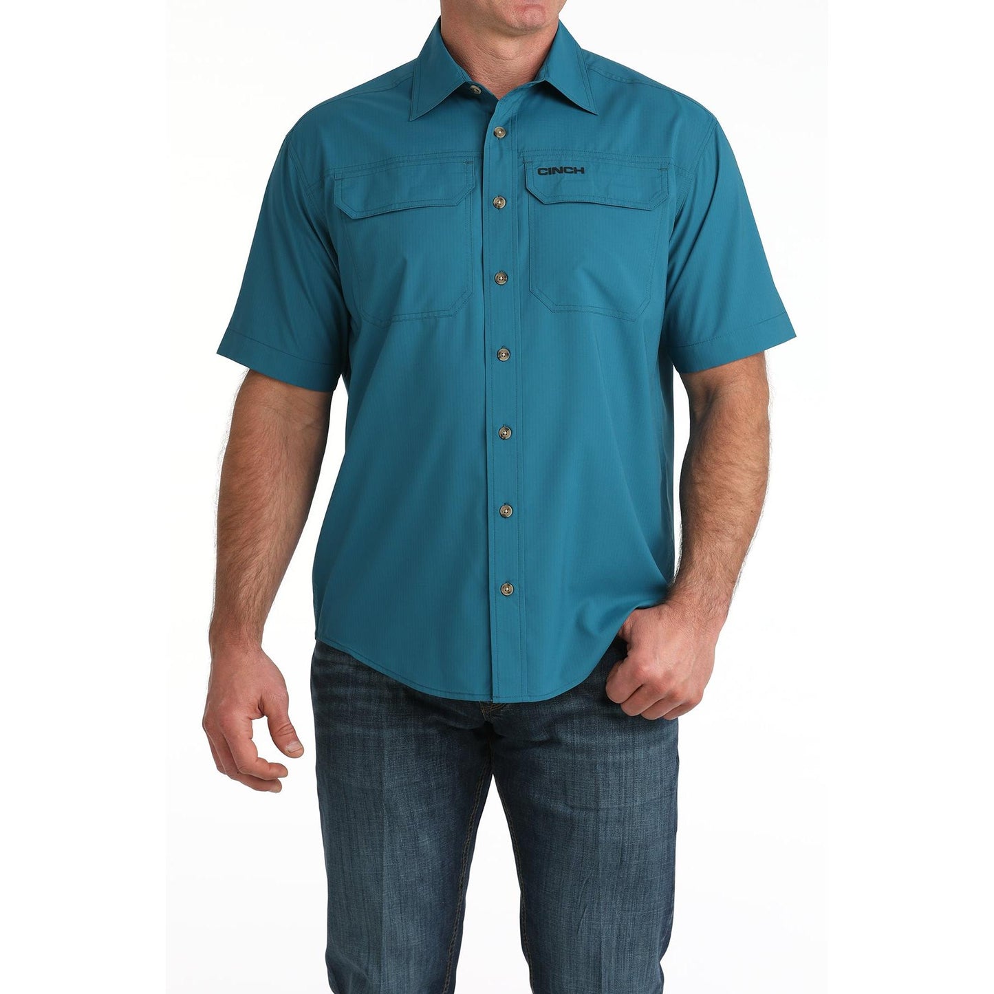 Cinch Men's Short Sleeve Arenaflex Shirt- Teal