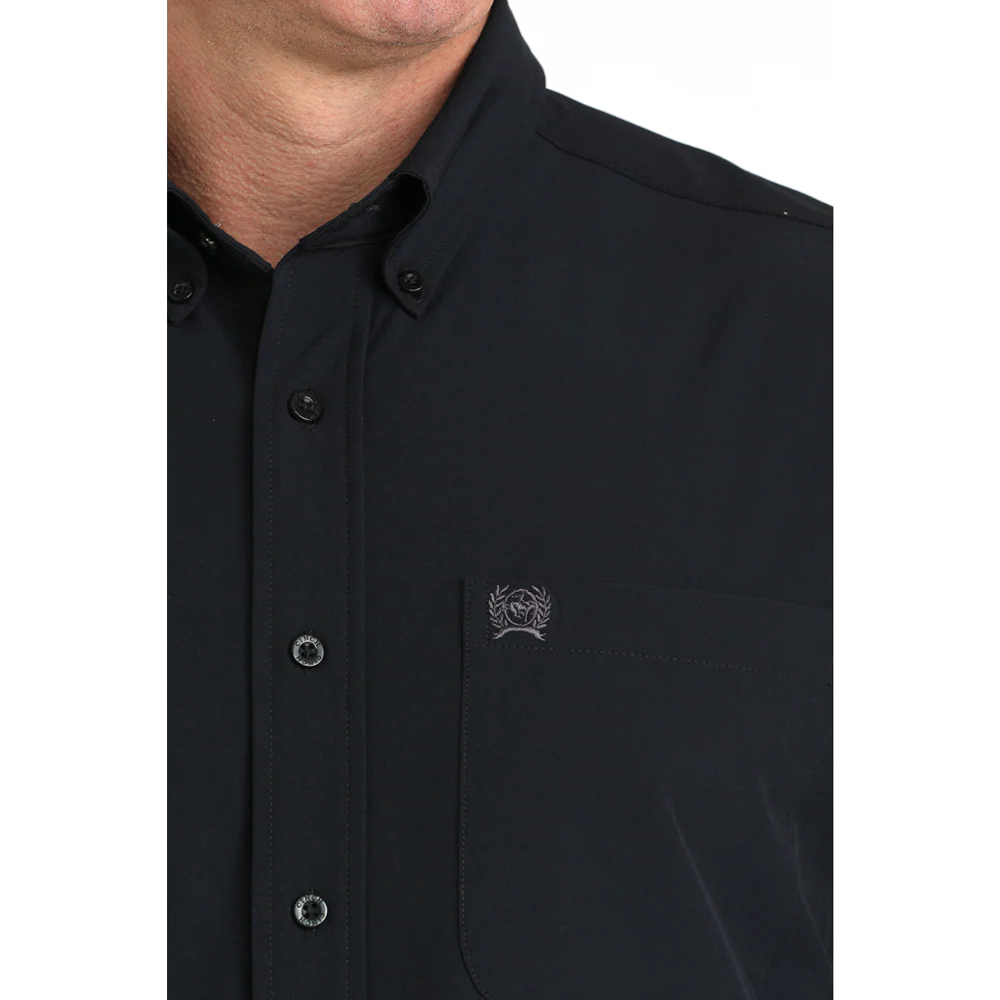 Cinch Men's Arenaflex Western Button Down Long Sleeve Shirt - Black