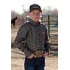 Cinch Boys Long Sleeve Geometric  Printed Western Shirt- Black