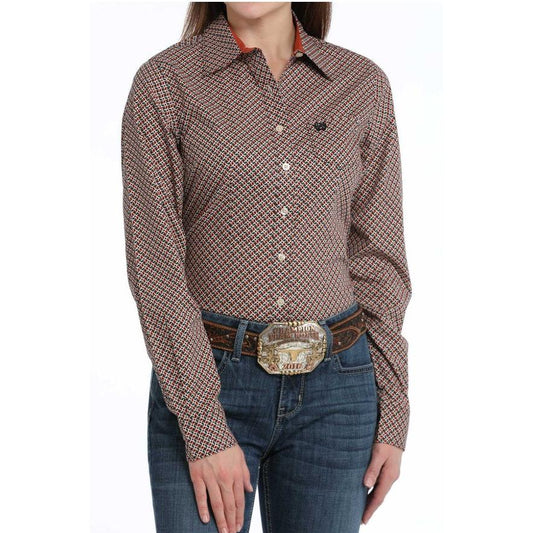 Cinch Women's Long Sleeve Geometric Shirt - Multi