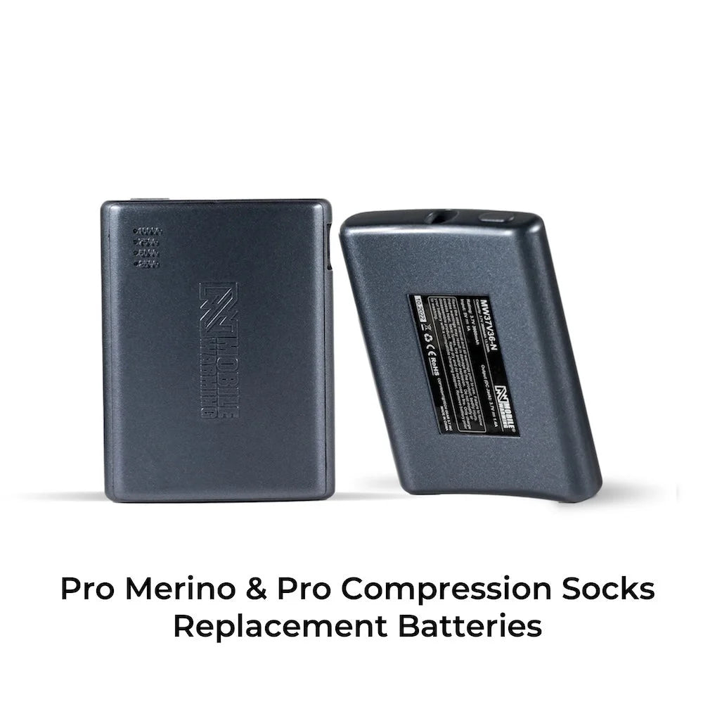 FieldSheer Clamshell 3.7V Powersheer Micro Sock Batteries 3600mAh &amp; Cable 2 Pack
