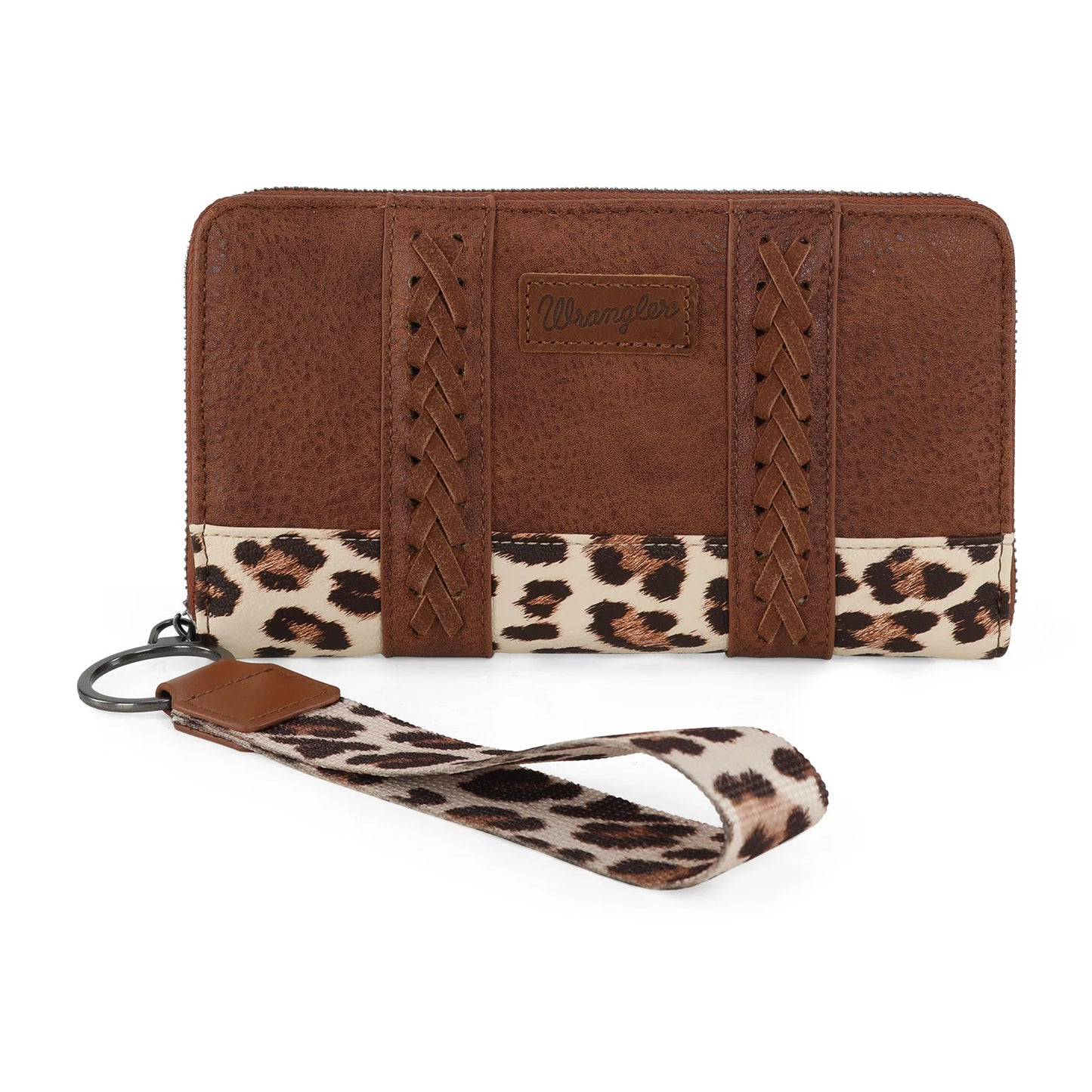 Wrangler Women's Leopard Print Wallet- Brown