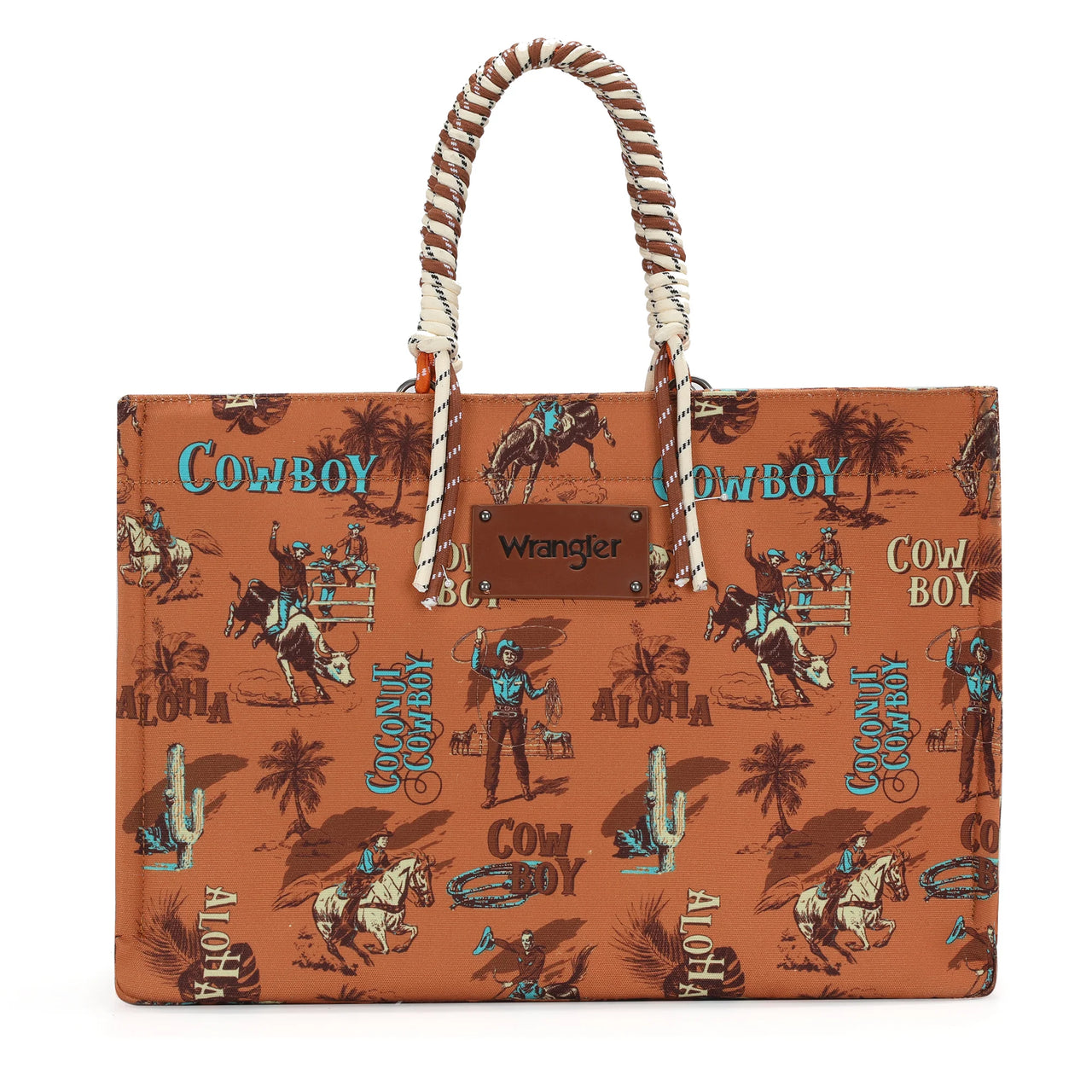 Wrangler Cowboy Oversized Tote Bag with Braided Handles